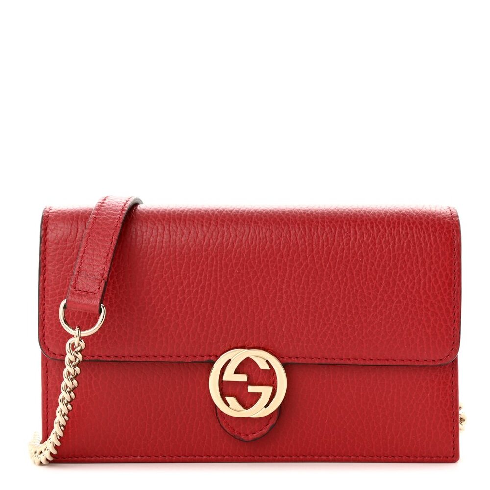 AUTHENTIC GUCCI Red Leather Crossbody Bag